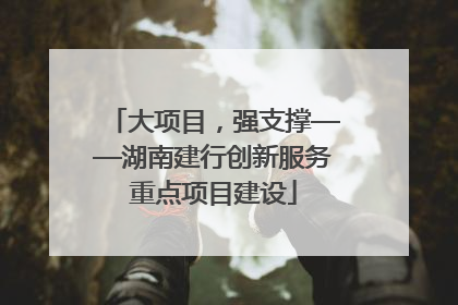 大项目，强支撑——湖南建行创新服务重点项目建设