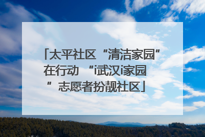 太平社区“清洁家园”在行动 “i武汉i家园”志愿者扮靓社区
