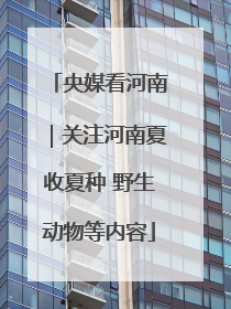 央媒看河南｜关注河南夏收夏种 野生动物等内容