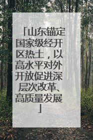 山东锚定国家级经开区热土，以高水平对外开放促进深层次改革、高质量发展