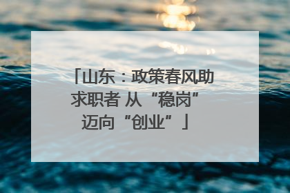 山东：政策春风助求职者 从“稳岗”迈向“创业”
