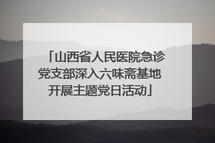 山西省人民医院急诊党支部深入六味斋基地开展主题党日活动