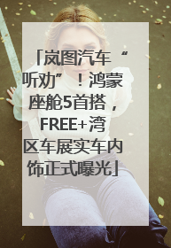 岚图汽车“听劝”！鸿蒙座舱5首搭，FREE+湾区车展实车内饰正式曝光