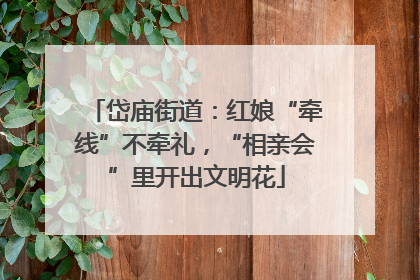 岱庙街道：红娘“牵线”不牵礼，“相亲会”里开出文明花