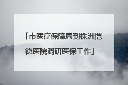 市医疗保障局到株洲恺德医院调研医保工作