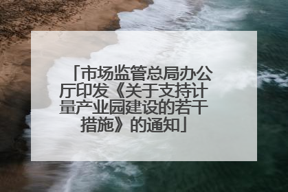 市场监管总局办公厅印发《关于支持计量产业园建设的若干措施》的通知
