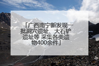 广西南宁新发现一批洞穴遗址、大石铲遗址等 采集各类遗物400余件
