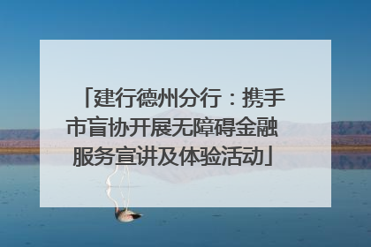 建行德州分行：携手市盲协开展无障碍金融服务宣讲及体验活动