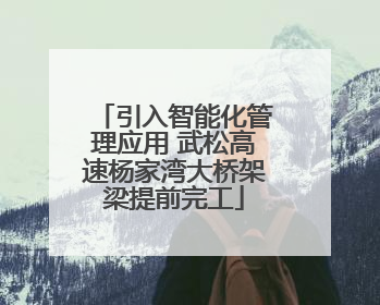 引入智能化管理应用 武松高速杨家湾大桥架梁提前完工