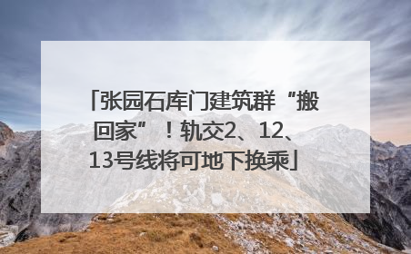 张园石库门建筑群“搬回家”！轨交2、12、13号线将可地下换乘