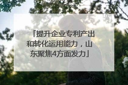 提升企业专利产出和转化运用能力，山东聚焦4方面发力