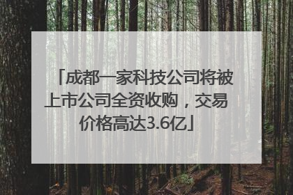 成都一家科技公司将被上市公司全资收购，交易价格高达3.6亿