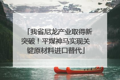 我省尼龙产业取得新突破！平煤神马实现关键原材料进口替代