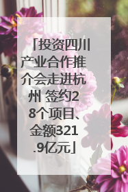 投资四川产业合作推介会走进杭州 签约28个项目、金额321.9亿元