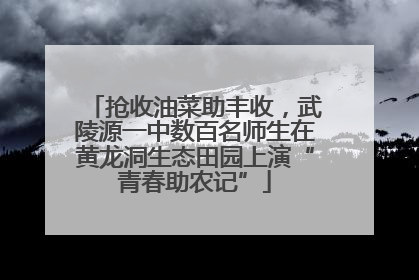 抢收油菜助丰收，武陵源一中数百名师生在黄龙洞生态田园上演“青春助农记”
