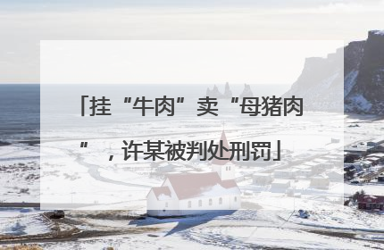挂“牛肉”卖“母猪肉”，许某被判处刑罚