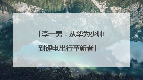 李一男：从华为少帅到锂电出行革新者