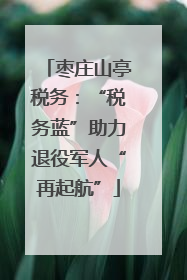 枣庄山亭税务：“税务蓝”助力退役军人“再起航”