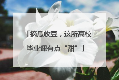 摘瓜收豆，这所高校毕业课有点“甜”