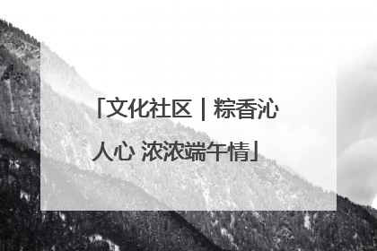 文化社区｜粽香沁人心 浓浓端午情