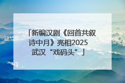 新编汉剧《回首共叙诗中月》亮相2025武汉“戏码头”