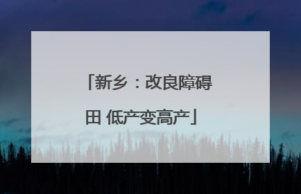新乡：改良障碍田 低产变高产