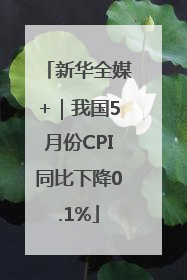 新华全媒+｜我国5月份CPI同比下降0.1%