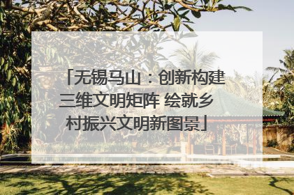 无锡马山：创新构建三维文明矩阵 绘就乡村振兴文明新图景