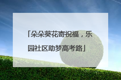 朵朵葵花寄祝福，乐园社区助梦高考路