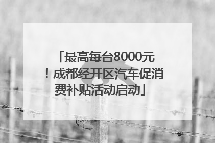 最高每台8000元！成都经开区汽车促消费补贴活动启动