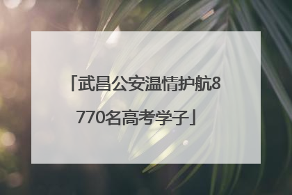 武昌公安温情护航8770名高考学子