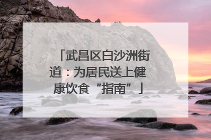 武昌区白沙洲街道：为居民送上健康饮食“指南”