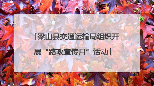 梁山县交通运输局组织开展“路政宣传月”活动