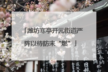 潍坊寒亭开元街道严阵以待防未“燃”