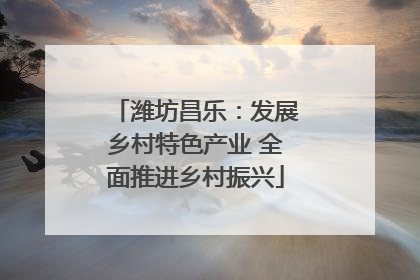 潍坊昌乐：发展乡村特色产业 全面推进乡村振兴