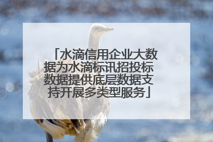 水滴信用企业大数据为水滴标讯招投标数据提供底层数据支持开展多类型服务