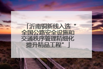沂南铜新线入选“全国公路安全设施和交通秩序管理精细化提升精品工程”