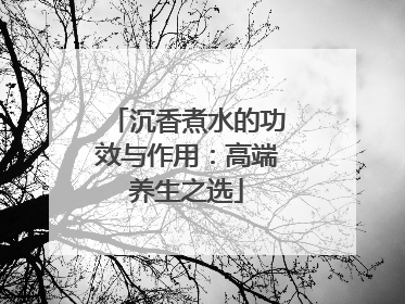 沉香煮水的功效与作用：高端养生之选