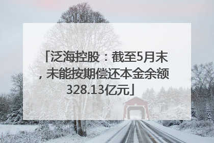泛海控股：截至5月末，未能按期偿还本金余额328.13亿元