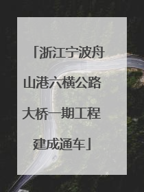 浙江宁波舟山港六横公路大桥一期工程建成通车