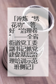 淬炼“绣花功” 答好“治理卷”——全省街道党工委副书记抓党建促基层治理培训示范班侧记