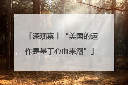 深观察丨“美国的运作是基于心血来潮”