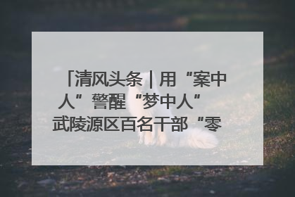 清风头条｜用“案中人”警醒“梦中人” 武陵源区百名干部“零距离”接受警示教育
