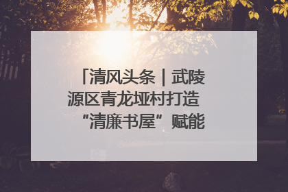 清风头条｜武陵源区青龙垭村打造“清廉书屋”赋能乡村振兴新风尚