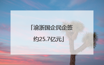 渝浙国企民企签约25.7亿元