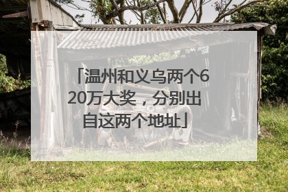 温州和义乌两个620万大奖，分别出自这两个地址