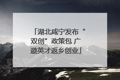 湖北咸宁发布“双创”政策包 广邀英才返乡创业