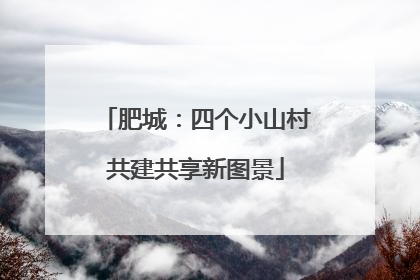 肥城：四个小山村共建共享新图景
