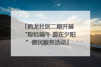 腾龙社区二期开展 “粽情端午 爱在夕阳”便民服务活动