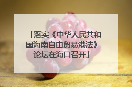 落实《中华人民共和国海南自由贸易港法》论坛在海口召开